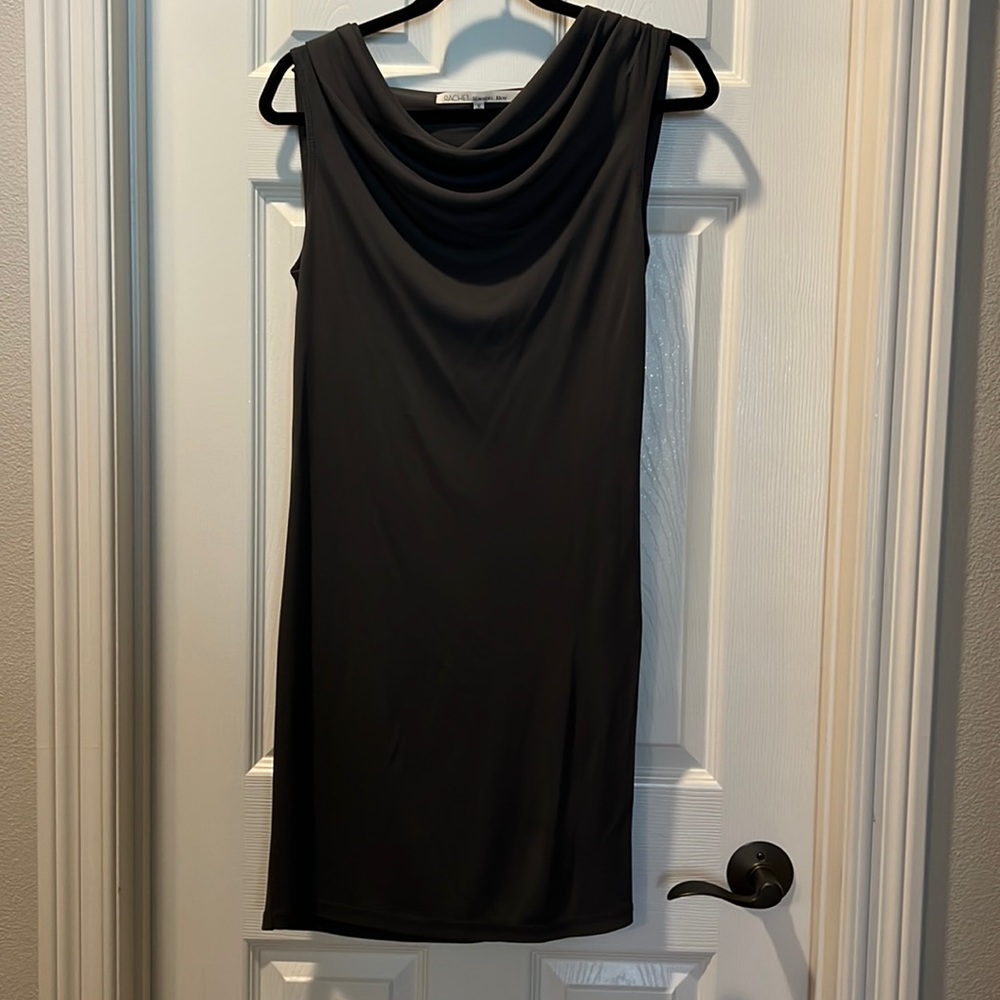 RACHEL Rachel Roy dark gray cowl neck open back dress